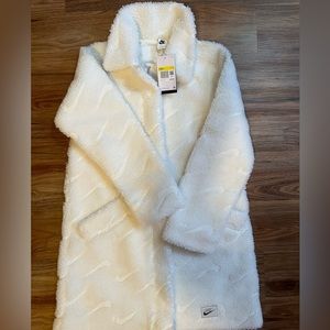 NWT NIKE WOMENS ICON CLASH SHERPA JACKET FULL ZIP WHITE SAIL SWOOSH DD5088 133